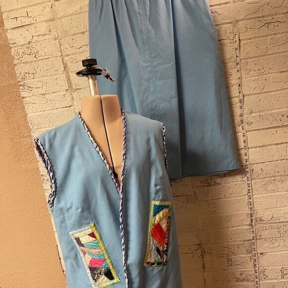 Vintage Original for Solange Patchwork Quilt Vintage 80's Vest Skirt Set Medium - Picture 1 of 16